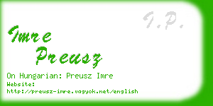 imre preusz business card